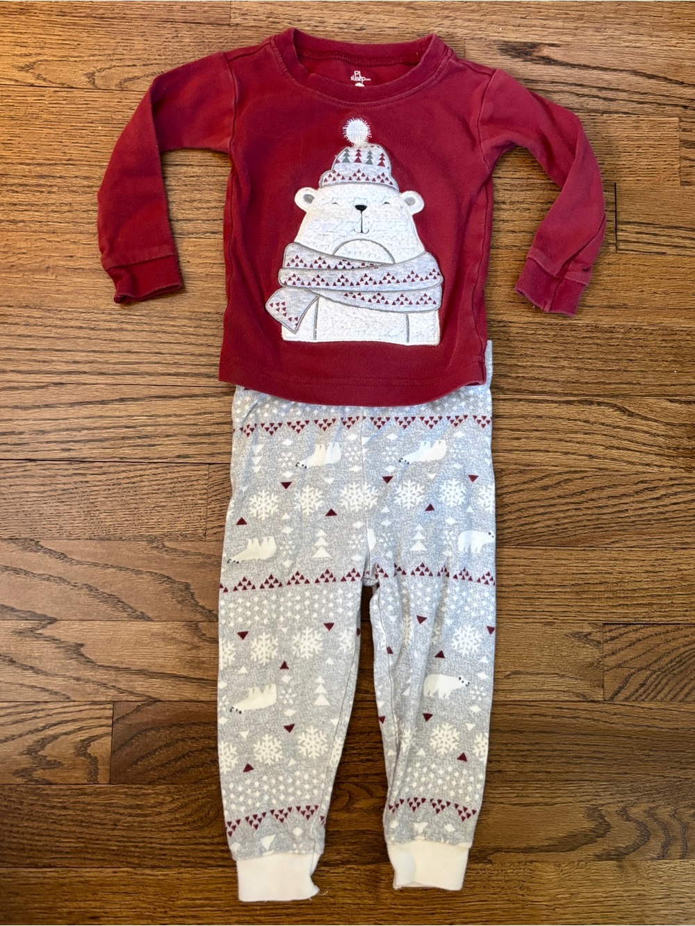 Petit Lem Polar Bear Print Pajamas Size 12M